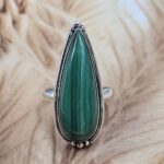 Malachite Size US 10 925 Sterling Silver Ring (REXT151-97)