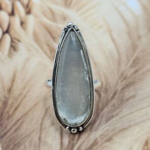 Selenite Size US 7 925 Sterling Silver Ring (REXT151-67)