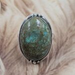 Kingman Turquoise Size US 9 925 Sterling Silver Ring (REXT151-75)