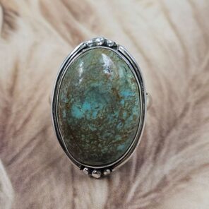 Kingman Turquoise Size US 9 925 Sterling Silver Ring (REXT151-75)