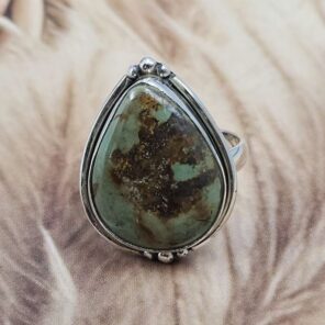 Kingman Turquoise Size US 8 925 Sterling Silver Ring (REXT151-84)