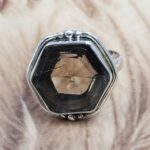 Smoky Quartz Size US 11 925 Sterling Silver Ring (REXT151-95)