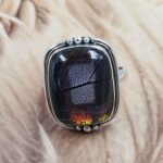Aurora Opal Leaf Size US 8 925 Sterling Silver Ring (REXT151-69)