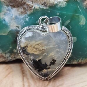 Brazilian Tiger Dendritic 1.5" 925 Sterling Silver Pendant (REXT95-257)