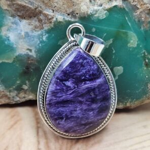 Charoite 1.75" 925 Sterling Silver Pendant (REXT95-240)