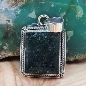 Moss Agate 1.5" 925 Sterling Silver Pendant (REXT95-244)