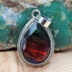 Synthetic Ammolite 1.5" 925 Sterling Silver Pendant (REXT95-250)