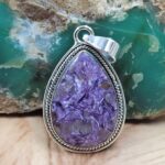 Charoite 1.75" 925 Sterling Silver Pendant (REXT95-241)