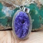 Charoite 1.75" 925 Sterling Silver Pendant (REXT95-242)