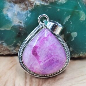 Pink Rainbow Moonstone1.5" 925 Sterling Silver Pendant (REXT95-252)