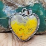 Bumble Bee Jasper 1.5" 925 Sterling Silver Pendant (REXT95-259)