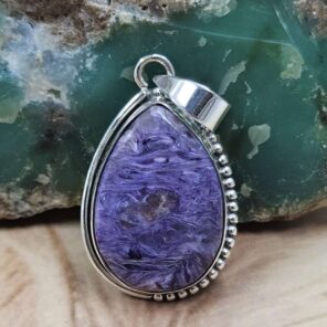 Charoite 1.5" 925 Sterling Silver Pendant (REXT107-115)