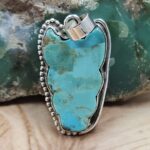 Kingman Turquoise 2" 925 Sterling Silver Pendant (REXT107-124)