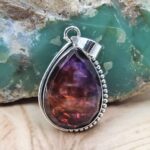 Synthetic Ammolite 1.5" 925 Sterling Silver Pendant (REXT107-135)