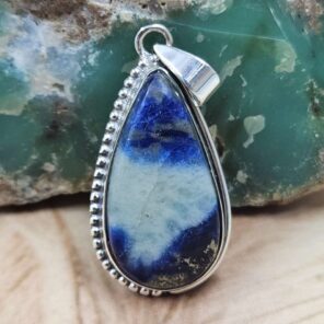 Afghanite 1.5" 925 Sterling Silver Pendant (REXT107-120)