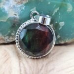 Synthetic Ammolite 1.2" 925 Sterling Silver Pendant (REXT107-136)