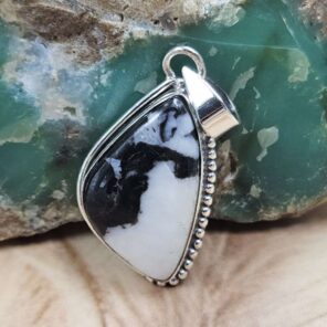 Zebra Jasper 1.5" 925 Sterling Silver Pendant (REXT107-138)