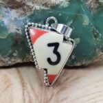 No. 3 Pool Ball 1.5" 925 Sterling Silver Pendant (REXT107-129)