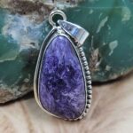 Charoite 1.7" 925 Sterling Silver Pendant (REXT107-114)