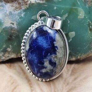 Afghanite 1.5" 925 Sterling Silver Pendant (REXT107-121)