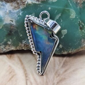 Aurora Opal 1.5" 925 Sterling Silver Pendant (REXT107-128)