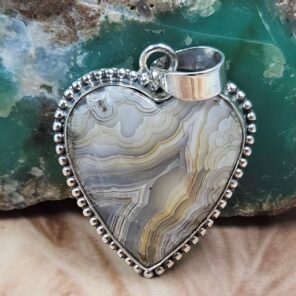 Crazy Lace Agate 1.5" 925 Sterling Silver Pendant (REXT95-229)
