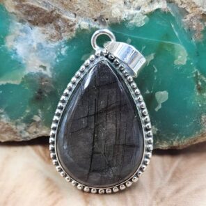 Purple Labradorite 1.75" 925 Sterling Silver Pendant (REXT95-216)