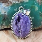 Charoite 1.5" 925 Sterling Silver Pendant (REXT95-213)