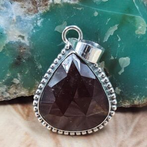 Hessonite Garnet 1.5" 925 Sterling Silver Pendant (REXT95-232)