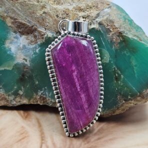 Pink Rainbow Moonstone 2" 925 Sterling Silver Pendant (REXT95-233)
