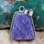 Charoite 1.5" 925 Sterling Silver Pendant (REXT95-214)