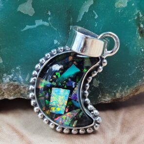 Monarch Opal 1.25" 925 Sterling Silver Pendant (REXT95-223)