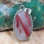 Red Agate 1.5" 925 Sterling Silver Pendant (REXT95-234)