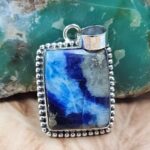 Afghanite 1.5" 925 Sterling Silver Pendant (REXT95-212)