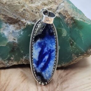 Afghanite 2" 925 Sterling Silver Pendant (REXT107-96)