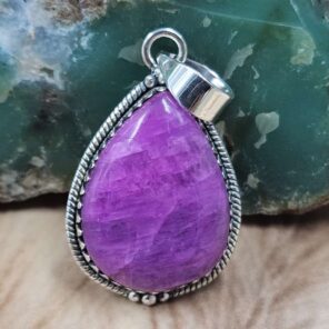 Pink Rainbow Moonstone 1.5" 925 Sterling Silver Pendant (REXT107-93)