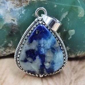 Afghanite 1.5" 925 Sterling Silver Pendant (REXT107-97)