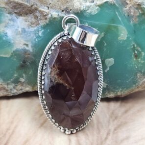 Hessonite Garnet 2" 925 Sterling Silver Pendant (REXT107-111)