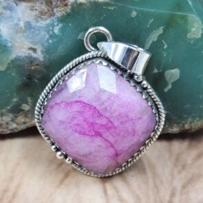 Pink Rainbow Moonstone 1.5" 925 Sterling Silver Pendant (REXT107-94)