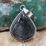 Purple Labradorite 1.5" 925 Sterling Silver Pendant (REXT107-102)