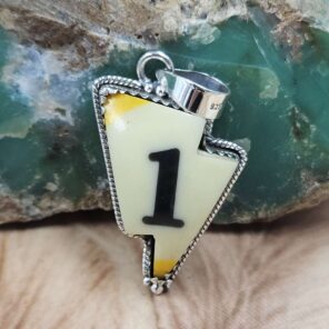 No. 1 Pool Ball Lightning Bolt 1.7" 925 Sterling Silver Pendant (REXT107-106)