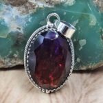 Synthetic Ammolite 1.5" 925 Sterling Silver Pendant (REXT107-101)