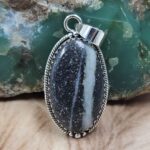 Zebra Jasper 1.5" 925 Sterling Silver Pendant (REXT107-105)
