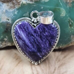 charoite 1.5" 925 Sterling Silver Pendant (REXT107-92)