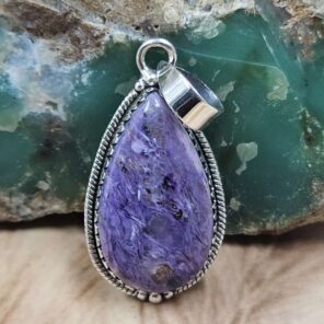 charoite 2" 925 Sterling Silver Pendant (REXT107-107)