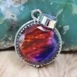 Synthetic Ammolite 1.5" 925 Sterling Silver Pendant (REXT107-100)
