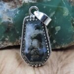 Moss Agate 1.5" 925 Sterling Silver Pendant (REXT107-110)