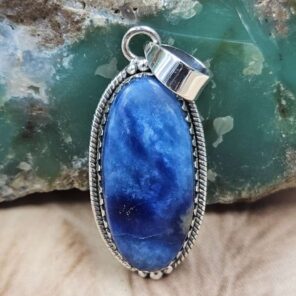 Afghanite 1.5" 925 Sterling Silver Pendant (REXT107-95)