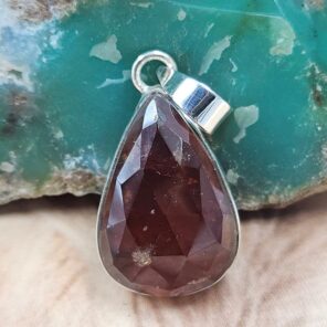 Hessonite Garnet 1.5" 925 Sterling Silver Pendant (REXT42-276)