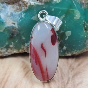 Red Agate 1.5" 925 Sterling Silver Pendant (REXT42-274)